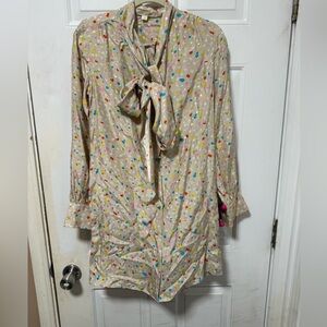 Marc Jacobs Multicolored Dot Pattern 100% silk shirt dress size 2